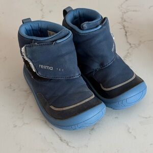 Navy Blue Kids Winter Minimalist Boots